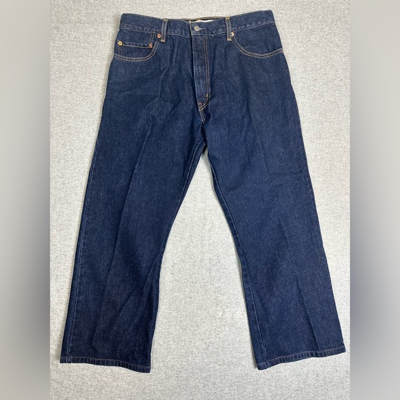 Levis 517 Jeans Mens 33x26 Blue Boot Cut Denim Dark Indigo Zip Fly 5 Pocket - Picture 1 of 10